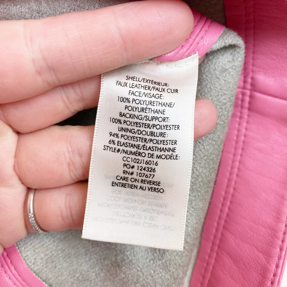 Alice and Olivia Hot Pink Edyth Vegan Leather Crop Top Size S - Picture 14 of 14